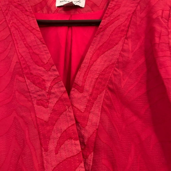 Mark New York Large dark pink blouse short sleeves v neck - Picture 3 of 9